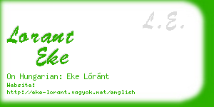 lorant eke business card