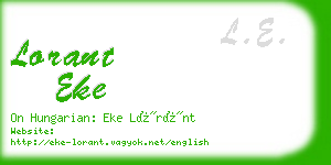 lorant eke business card